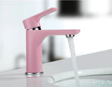 Auralis Premium Waschtischarmatur Einhebel Messing Farbdesign Warm- und Kaltwasser Einloch – Moderne Badezimmerarmatur in Rosa, Weiß oder Schwarz | Stilvoller Design Wasserhahn | Kratzfeste Lackoberfläche & langlebige Qualität