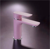 Auralis Premium Waschtischarmatur Einhebel Messing Farbdesign Warm- und Kaltwasser Einloch – Moderne Badezimmerarmatur in Rosa, Weiß oder Schwarz | Stilvoller Design Wasserhahn | Kratzfeste Lackoberfläche & langlebige Qualität