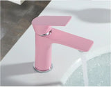 Auralis Premium Waschtischarmatur Einhebel Messing Farbdesign Warm- und Kaltwasser Einloch – Moderne Badezimmerarmatur in Rosa, Weiß oder Schwarz | Stilvoller Design Wasserhahn | Kratzfeste Lackoberfläche & langlebige Qualität