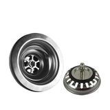 FlowGuard Komplett-Ablaufgarnitur Edelstahl – Pop-Up Spülbeckenabfluss 110/114 mm | Geruchsstopp | Mit Siphon & Sieb