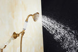BronzaLine Klassische Duscharmatur Wandmontage Messing Antik Bronze mit Handbrause – Retro Mischbatterie für Badezimmer | Verlängerter Auslauf & Keramikventil | Hochwertige Luxus Badarmatur