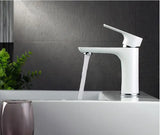Auralis Premium Waschtischarmatur Einhebel Messing Farbdesign Warm- und Kaltwasser Einloch – Moderne Badezimmerarmatur in Rosa, Weiß oder Schwarz | Stilvoller Design Wasserhahn | Kratzfeste Lackoberfläche & langlebige Qualität