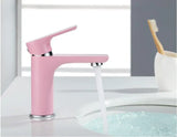 Auralis Premium Waschtischarmatur Einhebel Messing Farbdesign Warm- und Kaltwasser Einloch – Moderne Badezimmerarmatur in Rosa, Weiß oder Schwarz | Stilvoller Design Wasserhahn | Kratzfeste Lackoberfläche & langlebige Qualität