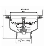 FlowGuard Komplett-Ablaufgarnitur Edelstahl – Pop-Up Spülbeckenabfluss 110/114 mm | Geruchsstopp | Mit Siphon & Sieb