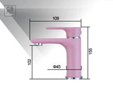Auralis Premium Waschtischarmatur Einhebel Messing Farbdesign Warm- und Kaltwasser Einloch – Moderne Badezimmerarmatur in Rosa, Weiß oder Schwarz | Stilvoller Design Wasserhahn | Kratzfeste Lackoberfläche & langlebige Qualität