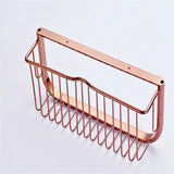 ROSELVIA Duschablage 300 mm Roségold – Wandkorb aus Messing | Badregal Stabil | Elegante Aufbewahrung