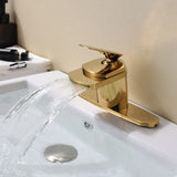 AQUACASCADA Wasserfall Waschbeckenarmatur – Messing Einhebelmischer | Breiter Auslauf | Modernes Spa-Design