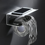 Rolluxe Premium WC-Rollenhalter Aluminium mit Ablagefläche Wandmontage – Multifunktionaler Toilettenpapierhalter mit Handyablage | Modernes Bad-Accessoire für Badezimmer & Gäste-WC | Stabil, rostfrei & platzsparend