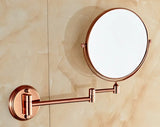 AureliaMirror Wandkosmetikspiegel Roségold – 3-fach Vergrößerung Spiegel | Doppelseitig & Schwenkbar | Präzise Pflege