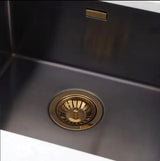 AquaBronze Classic Abflussstöpsel aus massivem Messing – Küchenablauf in Antik-Optik | Rostfrei | Universelle Passform
