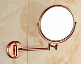 AureliaMirror Wandkosmetikspiegel Roségold – 3-fach Vergrößerung Spiegel | Doppelseitig & Schwenkbar | Präzise Pflege