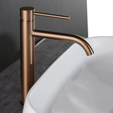 LuxTall Waschbeckenarmatur Gold – Edelstahl Wasserhahn Hoch | Gebürstetes Finish | Einhebel Mischbatterie
