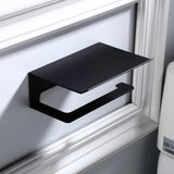 Rolluxe Premium WC-Rollenhalter Aluminium mit Ablagefläche Wandmontage – Multifunktionaler Toilettenpapierhalter mit Handyablage | Modernes Bad-Accessoire für Badezimmer & Gäste-WC | Stabil, rostfrei & platzsparend