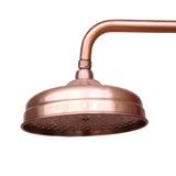KupferGuss Regenbrause 20 cm – Runde Luxus-Duschbrause in Antik-Kupfer aus massivem Messing