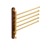 NordicGold WoodFold Handtuchhalter Wand – Holz & gebürstetes Gold | Klappbar | Kompakt & modern