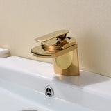 AQUACASCADA Wasserfall Waschbeckenarmatur – Messing Einhebelmischer | Breiter Auslauf | Modernes Spa-Design