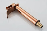 ROSEVANTA Wasserfall Waschbeckenarmatur Roségold – Einhebelmischer aus Messing | Breiter Auslauf | Luxuriöses Bad-Design
