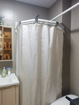 AquaFold Komfort Duschvorhang Set – Faltbares Magnetsystem mit Teleskopstange | Wasserdicht | Ohne Bohren Montage