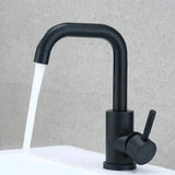 AquaSpin Waschbeckenarmatur Schwarz Nickel – Edelstahl Einhebelmischer | 360° Drehbarer Auslauf | Modernes Bad Design