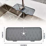 AquaDry Premium Wasserhahn-Schutzmatte Silikon Waschbecken Spritzschutz mit Ablagefunktion – Anti-Tropf Küchen- & Badmatte | Wasserabweisend, Rutschfest & Waschbar | Hygienischer Spülbereich-Organizer