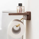 WoodSteel Elegance Papierhalter – Wand-Papiertuchregal aus Holz & Edelstahl | Modern & Natürlich | Für Bad & Hotel