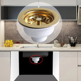 LumiDrain Premium Ablaufstopfen Gold – Edelstahl Spülbeckensieb Ø114 mm | Anti-Verstopfung | Passend für 83–90 mm Ablauf