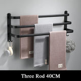 NeroLine Wand-Handtuchhalter Schwarz – Aluminium Handtuchstange | Rostfrei | Platzsparendes Design