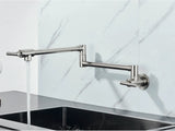 Designer Wand Wasserhahn Küche Goldoptik – Kaltwasserarmatur | Schwenkbarer Hahn | Platzsparend & Elegant