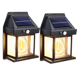 GartenGlanz Solar-Wandleuchte – Außenlampe mit Bewegungssensor | 3 Beleuchtungsarten & IP65 | LED-Gartenlicht mit Glühfadenoptik
