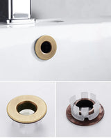RetroLinea Überlaufblende Waschbecken Messing – Ablaufabdeckung Einsatz | Elegantes Vintage Design | Universelle Passform