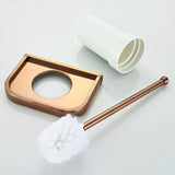 LAVARELLE Roségold WC-Bürstenhalter Wand – Messing Toilettenbürste mit Keramikbecher | Hygienisch & Platzsparend | Elegantes Badzubehör