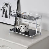 DuoSpace Metall Organizer Regal 2 Ebenen – Freistehendes Aufbewahrungsregal für Küche & Bad | Platzsparend | Modernes Design
