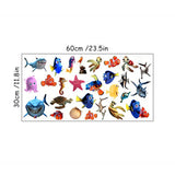 OceanJoy Premium 3D Meerestiere Wandsticker Kinderzimmer & Badezimmer PVC Selbstklebend – Unterwasser Wanddeko mit Schildkröte, Fisch & Hai | Wasserfeste, ablösbare Kinder Wandaufkleber für kreative Raumgestaltung