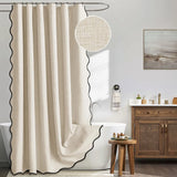 WAVELUX Duschvorhang mit Wellensaum – Wasserdichter Badvorhang aus Polyester | Schimmelhemmend | Elegantes Design