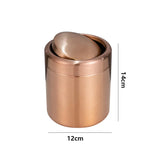 ROSELITE Tisch-Mülleimer Edelstahl Roségold – Mini Abfalleimer mit Klappdeckel | Kompakt & Hygienisch | Modernes Design