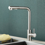 NoirFlow Design-Küchenarmatur mit Ausziehbrause – 360° Schwenkfunktion, Zwei Strahlarten & Mattschwarzes Edelstahl-Finish