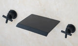 Waterval Wastafelkraan – Dubbele Handvatten | Chroom & Mat Zwart | 2-Gats Wand- of Tafelmontage