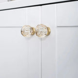 CRYSTELLA Möbelknopf Kristall Champagner – Schrankknopf mit Goldbasis | Glamour Design | Elegantes Möbel-Upgrade
