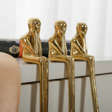 NORDIVA Design Möbelgriff aus Messing – Humanoide Form | Skandinavischer Stil | Kreativer Schrankgriff