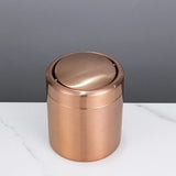 ROSELITE Tisch-Mülleimer Edelstahl Roségold – Mini Abfalleimer mit Klappdeckel | Kompakt & Hygienisch | Modernes Design