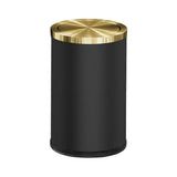 AURELIX Bad-Mülleimer 9 Liter Gold – Edelstahl Abfalleimer mit Klappdeckel | Hygienisch & Kompakt | Stilvolles Design