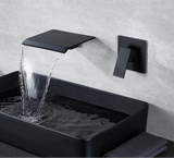 Waterval Wastafelkraan – Dubbele Handvatten | Chroom & Mat Zwart | 2-Gats Wand- of Tafelmontage