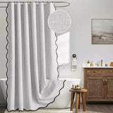 WAVELUX Duschvorhang mit Wellensaum – Wasserdichter Badvorhang aus Polyester | Schimmelhemmend | Elegantes Design