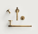 RetroLux Badset Bronze – Messing Badezimmer Zubehör | Gerändelte Oberfläche | Wandmontiertes Accessoires Set