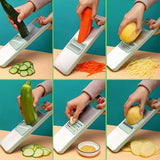 VarioCut Pro 6-in-1 Gemüseschneider mit Wechselklingensystem – Multifunktionaler Küchenhobel & Reibe | Edelstahl-Schnellschneider für Gemüse, Obst & Kräuter | Effizienter Küchenhelfer für präzises Schneiden