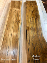 WoodLine Naturkante Wandregal aus Massivholz – Schwebendes Holzboard mit Baumkante | Rustikales Design | Unsichtbare Befestigung