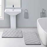 VelourStep Bodenmatte Luxus – Memory-Schaum Badteppich | Extra Weich & Sicher | Hoch Saugfähige Fußmatte