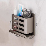 Zahnbürstenhalter Wandmontage Aluminium – Badregal Ohne Bohren | Waschbecken Organizer | Modern & Hygienisch