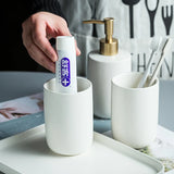 NordForm Keramik-Badezimmerset – 4-teiliges Hygieneset im skandinavischen Stil