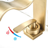 Aurelia Cascade Waschtischarmatur Einhebelmischer – Goldene Wasserfall Mischbatterie | Luxuriöses Design | Sanfter Wasserfluss